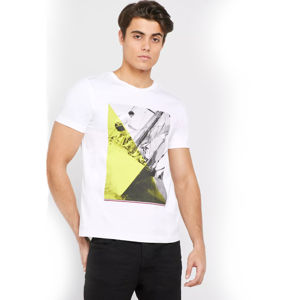 Tommy Hilfiger páské bílé tričko s potiskem - L (YBR)